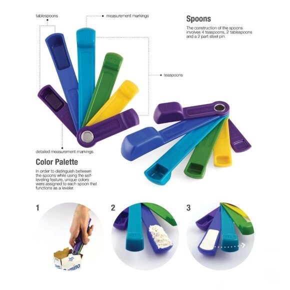 KitchenAid multicolor self-leveling measuring spoons - Picture 5 of 5